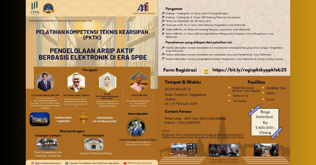 PENGELOLAAN ARSIP AKTIF BERBASIS ELEKTRONIK DI ERA SPBE 24 - 27 Februari 2025